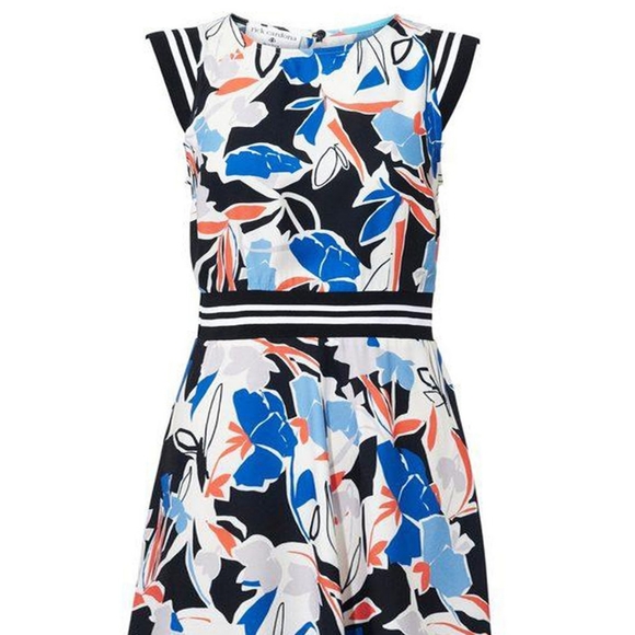 Abstract Sports Stripe Fit and Flare Dress - Picture 2 of 9